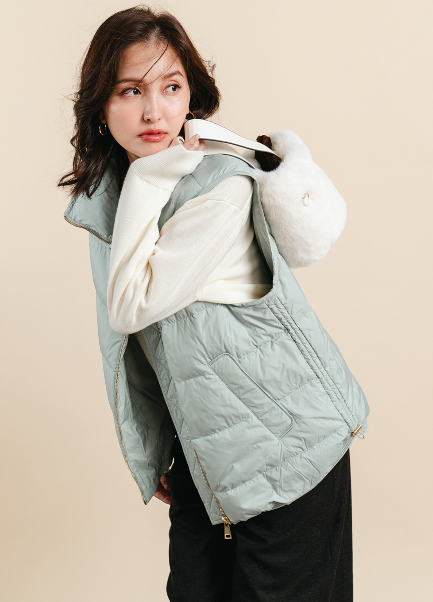 壓紋羽絨背心(網路限定色)